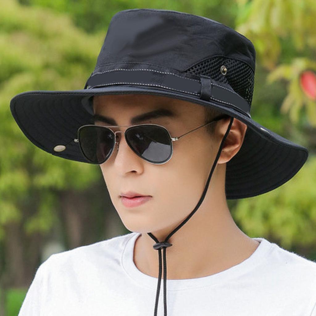 Men s Fisherman Hat   Outdoor Fishing Sunscreen Face Cover UV   Big Brim