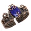 Blue Sapphire Bangle, Handmade Gemstone Bangle, 999 Copper Wire Wrapped Antique Jewelry, For Engagement Gift