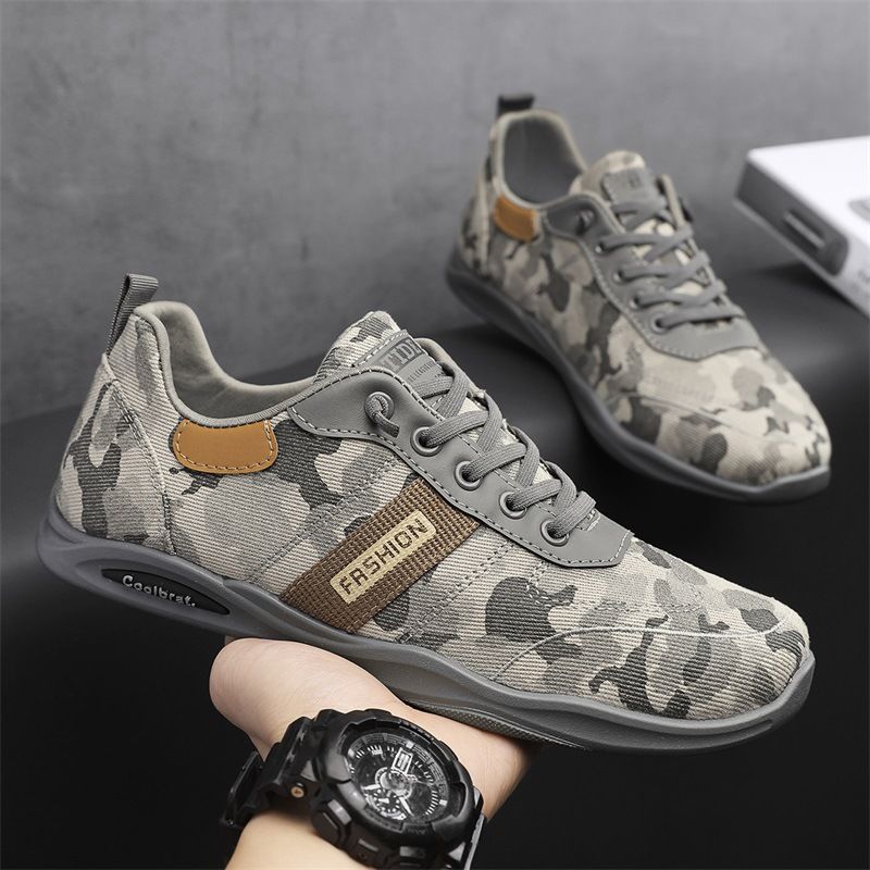 Spring and Summer Men's Breathable Casual Canvas Shoes Low-top Commuter Shoes