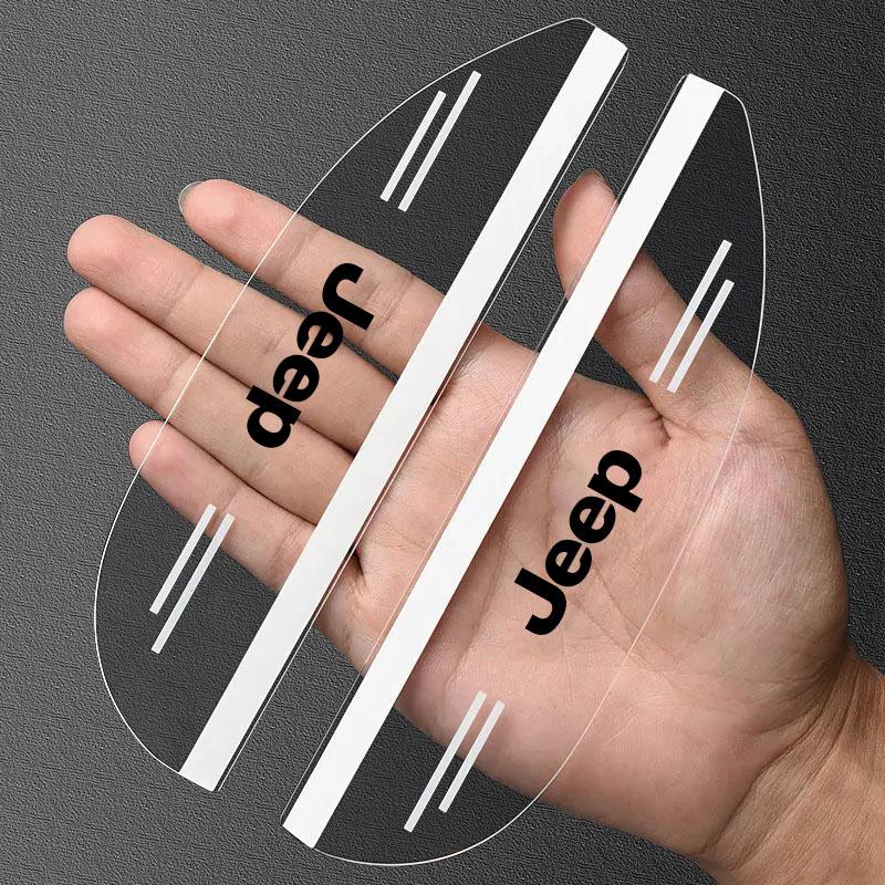 2Pcs Car Rear View Mirror Sticker Rain Eyebrow Auto Side Mirror RainProof Cover For Jeep Renegade Wrangler JK JL Grand Cherokee Compass Patriot etc