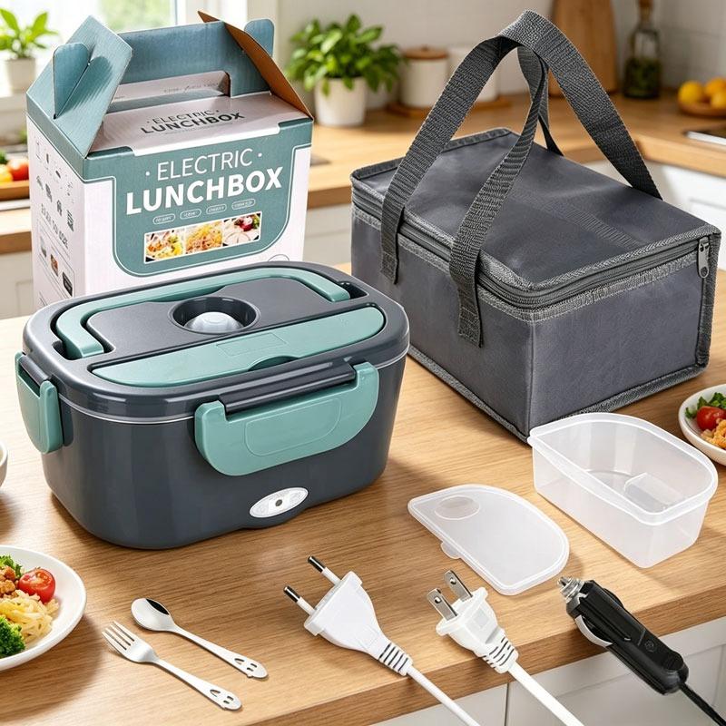 Edelstahlbehälter elektrische Brotdose tragbarer Speisenwärmer 1,5L/2 Mikrowellen-Bento-Lunchbox für Auto Büro Schule