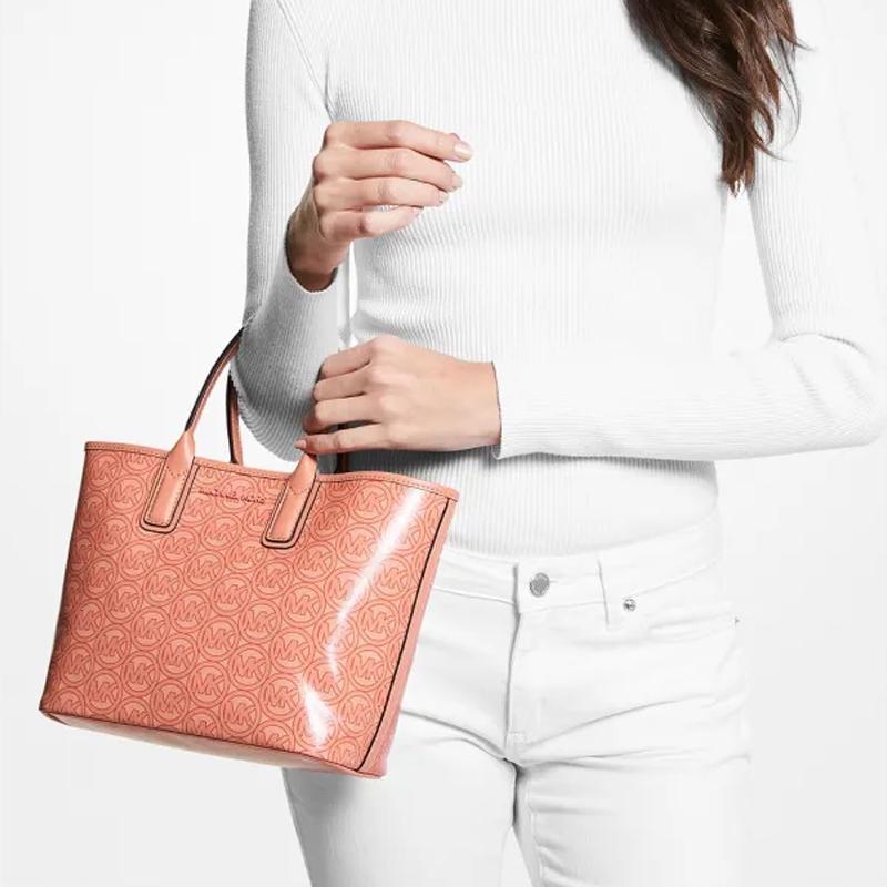 Michael Kors Jodie Classic Vintage Monogram Print Tote Bag Women Tote Bags Cherry-Blossom-Pink 35H1T2JT1C-SHERBERT