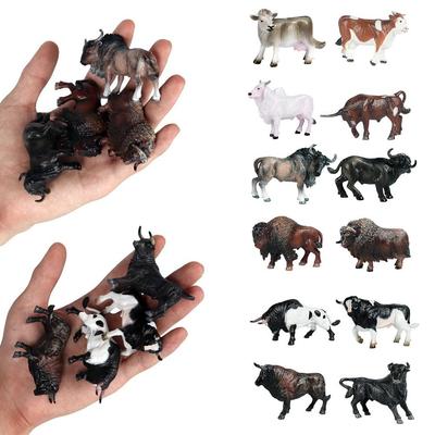 Simulated Cattle Figurine Realistic Cattle Action Figure Birthday Gift Milk Cow Model  Kids Toy