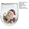 Decorative Party Drinkware Christmas Cocktails Glass, Santa Snowman Reindeer Tree Design Tumbler, 300ml Lead-free Wine Glasses Holiday for Cocktail