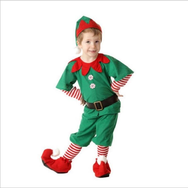 Christmas Elf Cosplay Costume Adult Kids Parent-Child Matching Outfit Masquerade Party Performance