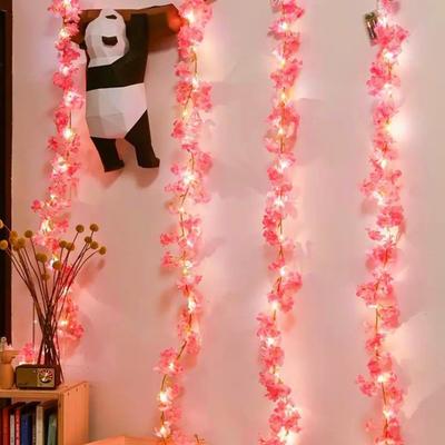 LED String Lights with Simulated Flowers Battery Powered Decorative Indoor/Outdoor Lighting Garland Vines Fairy Lights