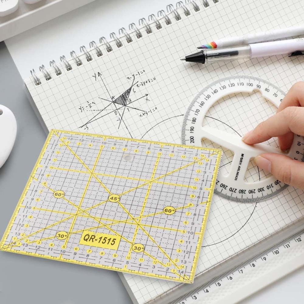 2pcs 15cm x 15cm Square Quilting Ruler plastic Quilting Tool Easy Fabric Cutting Ruler For Sewing