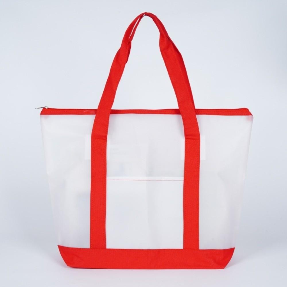 Waterproof Water-Sprinkling Festival Bag Transparent PVC Beach Bag Practical Tote Bag  Sports красный