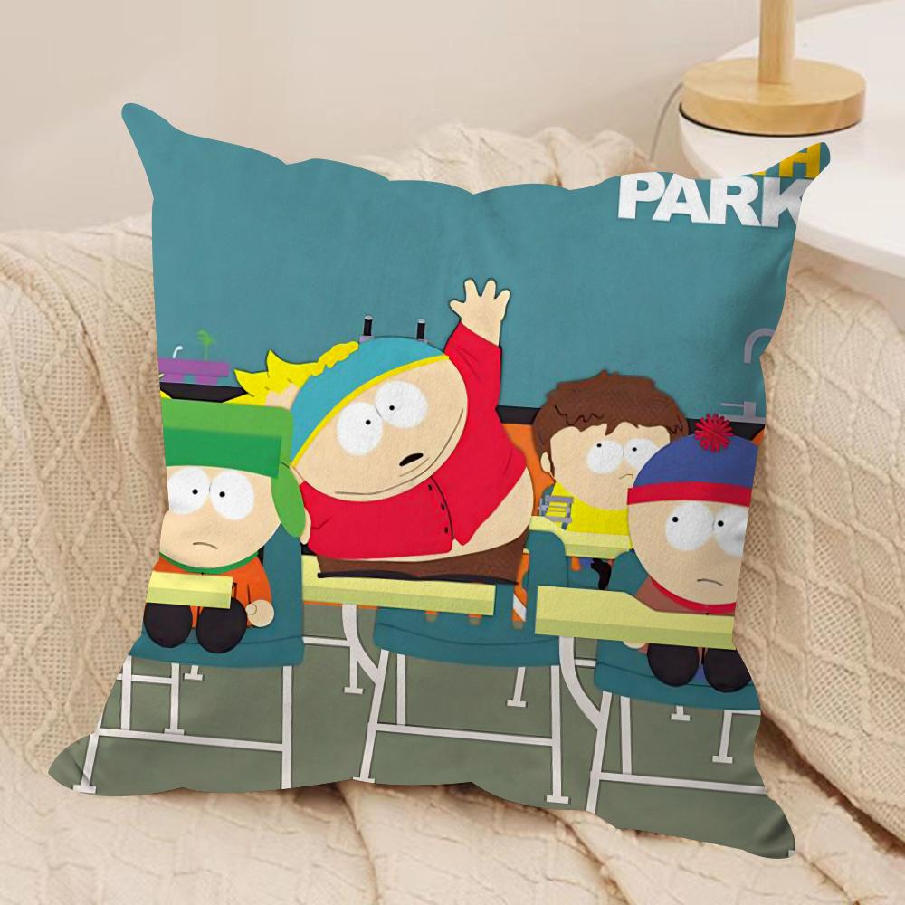 Funny Anime S-Souths P-Park Cushion Cover Soft Plush Double-Sided Printed Sofa Pillow Cushion Cover | Cozy All-Season Decor Gift