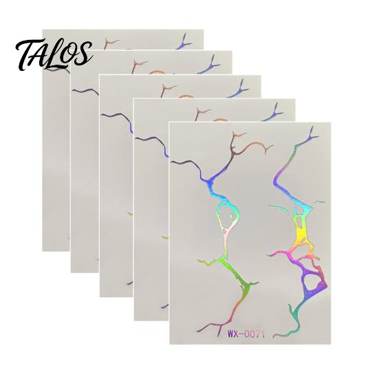 Talos 5 Sheets Holographic Lightning Tattoos, Waterproof Flash Temporary Stickers, Full Color Body Art for Festival Party