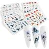 Nail Art Watermark Stickers 18 Pieces Maple Leaf Flower Watermark Stickers Nail Art Stickers