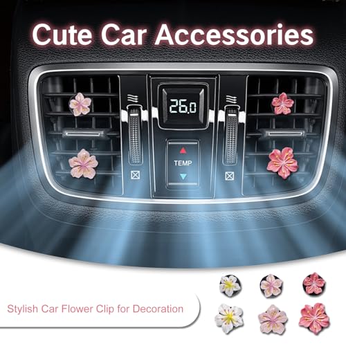 Flower Shape Car Aromatherapy Clip Resin Air Outlet Decoration Clip Color 6PCS