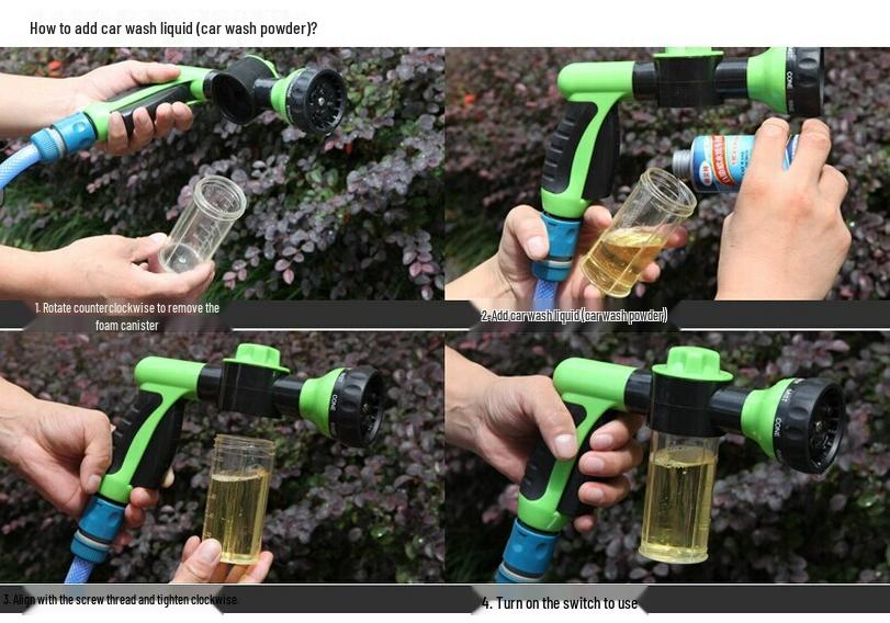 High Pressure Foam Water Gun Set for Car Wash with 4 Hose Connectors
