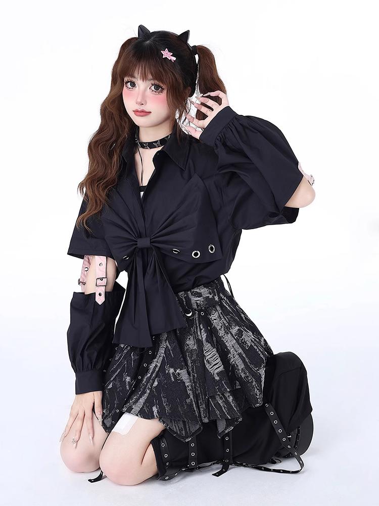 Gothic Women Grey A-line Skirt Y2k Mini Punk Skirts 90s Aesthetic Elegant Harajuku Vintage Denim Skirt 2000s Clothes Summer