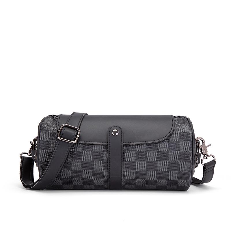 

Корейская ретро-сумка через плечо Crazy Horse из кожи для мужчин - модный цилиндрический дизайн