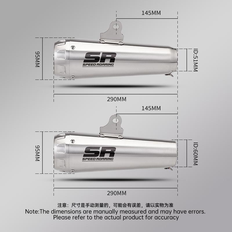 60MM Motorcycle Exhaust Muffler with DB Killer Laser for MT09 S1000RR R1200GS Z1000 Z900 Z400 Cb190 ZX4R R3 R1 AW30