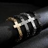 Classic Byzantine Chain Link Bracelet Christian Cross Charm Bracelets for Men Stainless Steel Byzantine Chain Link Bracele