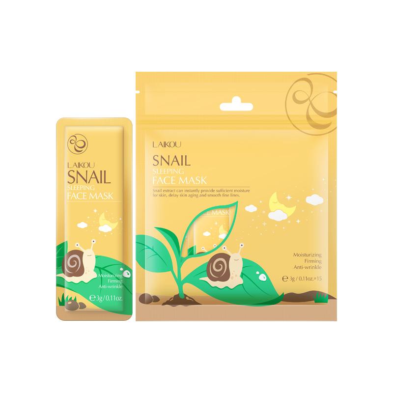 

30 Маска/пакетик для лица Snail Sleep для увлажнения, снятия сухости и стянутости, укрепления водного барьера, нежной и свежей маски для лица 20 pcs