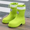 Middle Tube Women's Outdoor Rain Shoes Anti Slip Rubber Shoes Wear Resistant Water Shoes Short