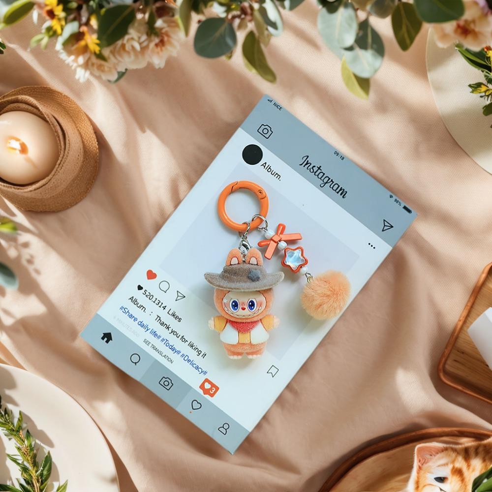 Flocking Keychain Crying Baby Tide Play DIY Decoration Pendant Car Desktop Ornament Mobile Phone Chain Pendant