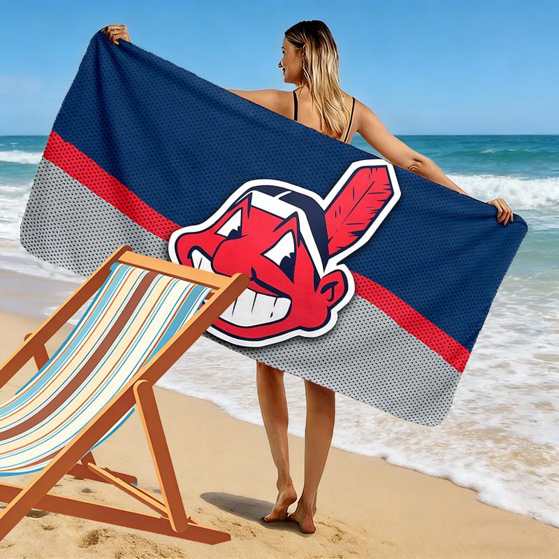 Cleveland Indians Print Beach Towel, Large Soft Quick Dry Towel for Beach Camping Swimming