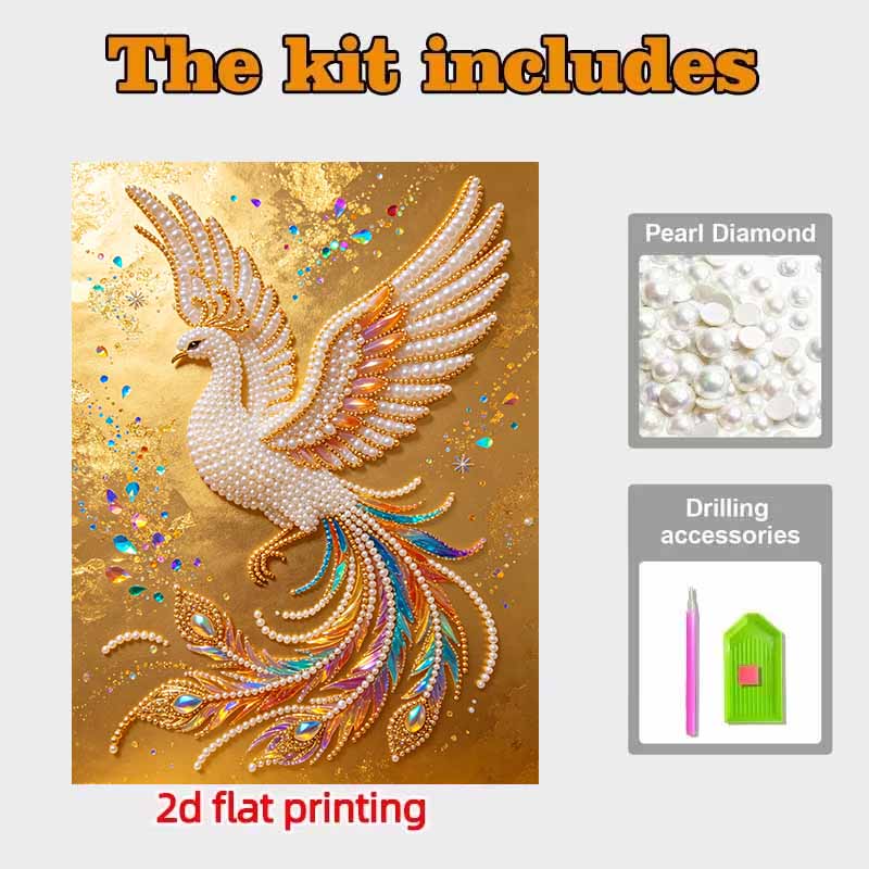 5D Pearl Painting Handmade DIY Majestic Peacock Home Office Desktop Decoration Artwork