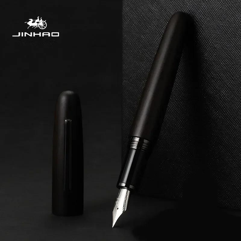 JINHAO 9056 Wood Fountain Pen Gift Classic Golden M Nib Spin Ebony Walnut Rosewood School Student Office Supplies Stationery