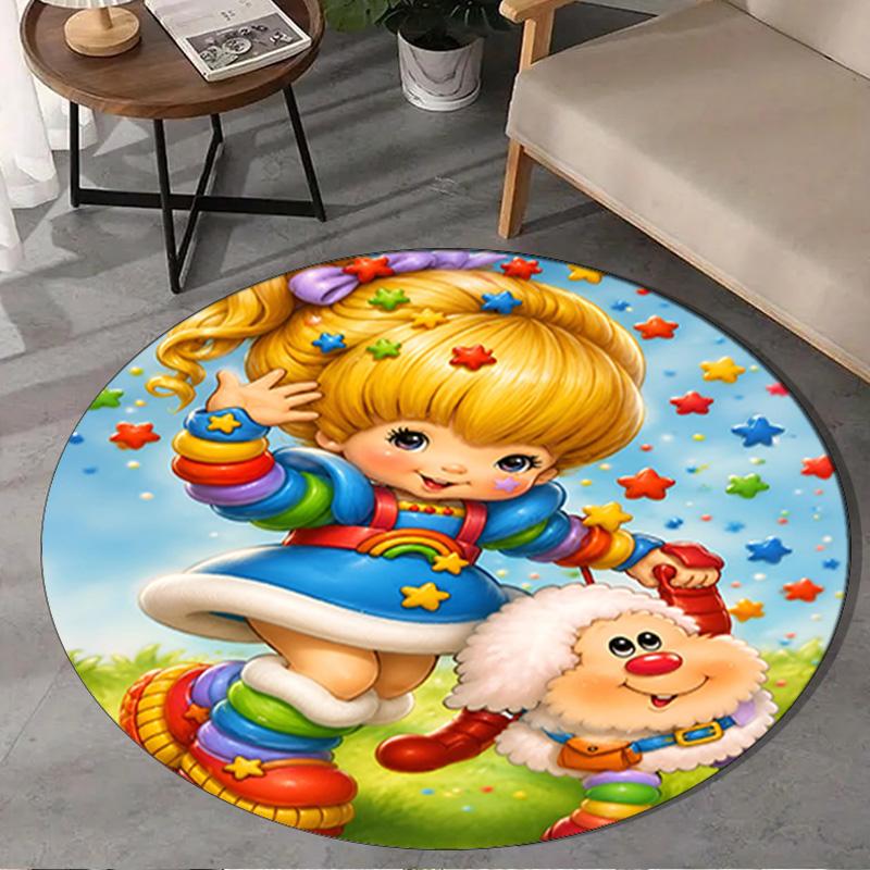 Rainbow Adventure Round Rug for Livingroom,Bedroom, Palyroom, Chair Rug, Area rug, Circle Carpet, Large Size Fan Christmas gift