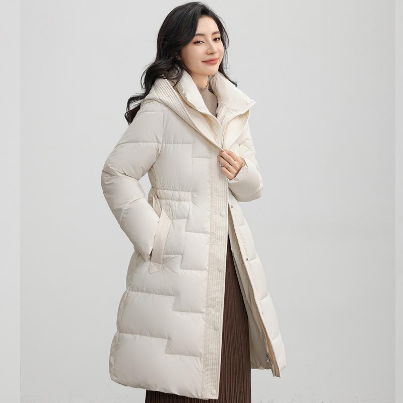 Women's Windproof Stand-up Collar Hooded Fluffy Warm Warm Cold Loose Medium-length Casual Sports Jacket High Quality Fabric Cotton Jacket Coat