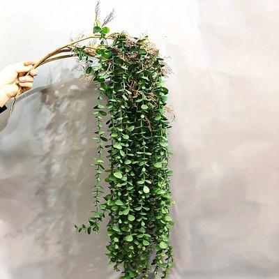 104 cm gefälschte Eukalyptus Rattan künstliche Pflanzen Rebe Kunststoff Baum Zweig Wandbehang Blätter für Hausgarten Outdoor Hochzeit Dekor