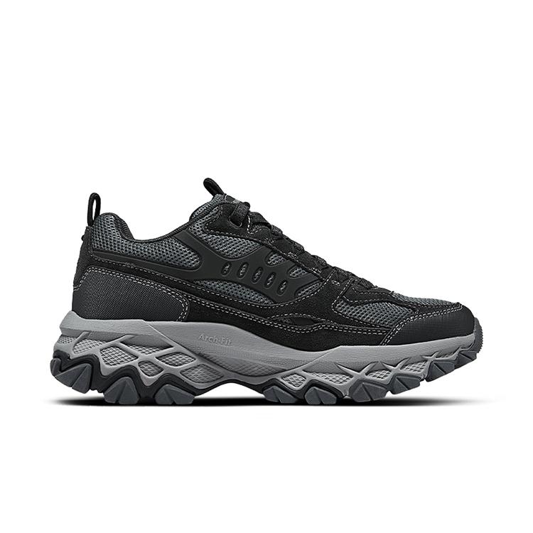 Skechers Outdoor Mens Thick Sole Comfortable Versatile Low-Top Lightweight Hiking Shoes Men Sneaker Dark-Gray 237357-DKGY9