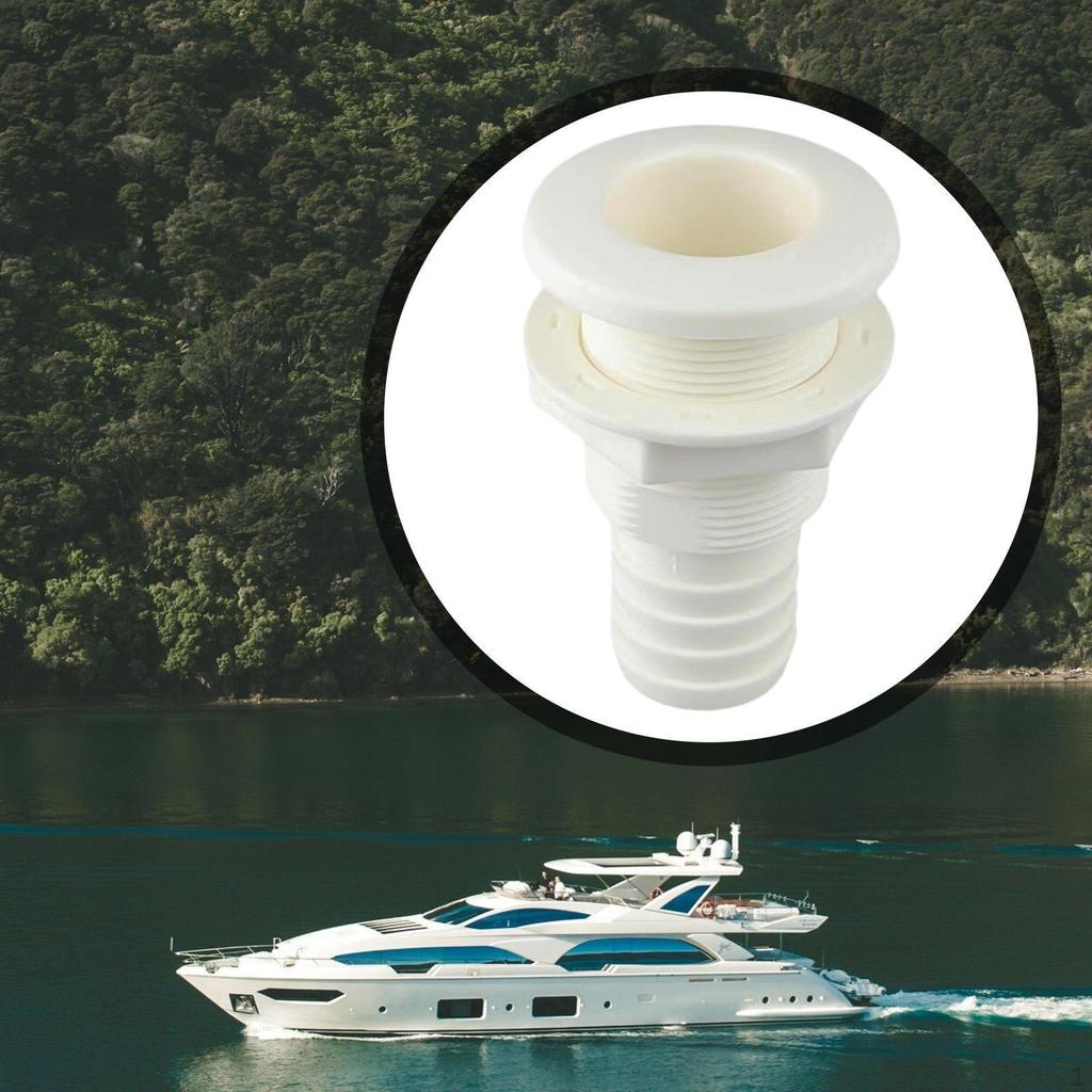 Boats Thru Hull Fitting Deck Drain Outlet Overflow Connector Through for Boat