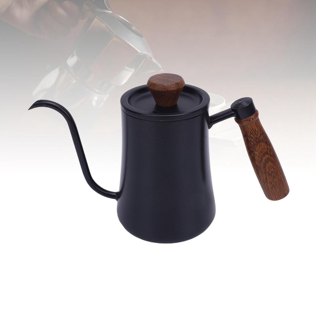Hand Brew Coffee Kettle 600ML 304 Stainless Steel Narrow Spout Coffee Pot with Scale Insulated Handle for Home Camping