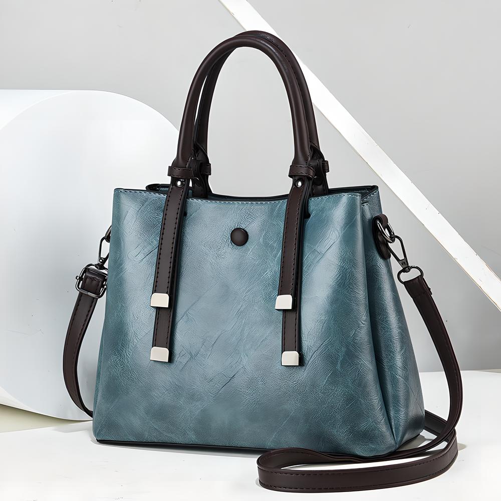 Women Elegant Handlebag Multiple Pockets Larger-Capacity Leather Single Shoulder Bags Work Commute Crossbody Bag With Handle