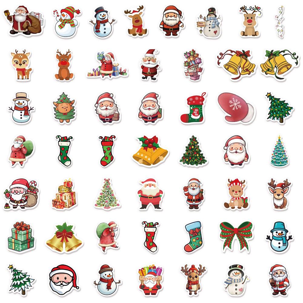10/30/50pcs Cute Cartoon Winter Christmas Graffiti Stickers Aesthetic Decals Toys Waterproof DIY Phone Scrapbook Luggage