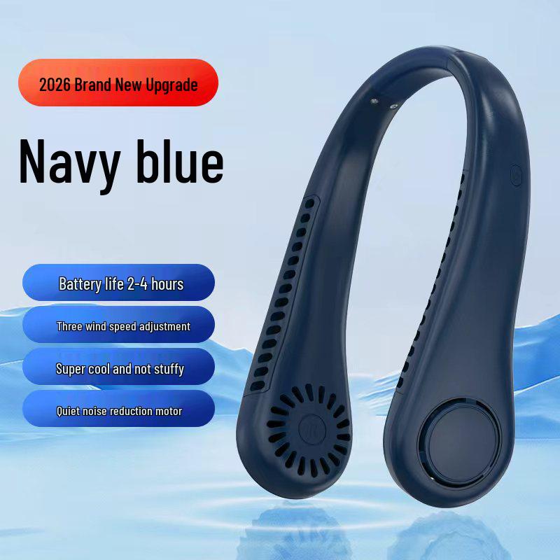 2026 Bladeless Rechargeable Neck Fan: Portable, Silent, Long-lasting Battery, Outdoor Cooling 20x16x6 cm