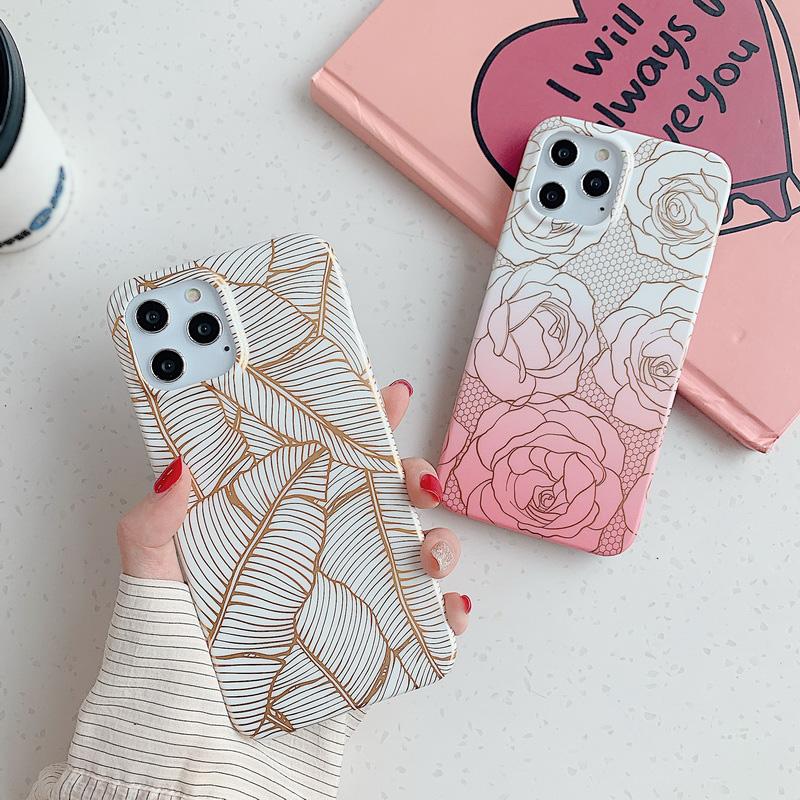 Koupit Imd Rose Gold Flower Leaf Soft Silicone Case Cover For Iphone 12 Pro Max 12 Mini 11 Pro Max Za Dobrou Cenu Doprava Zdarma Skutecne Recenze S Fotkami Joom