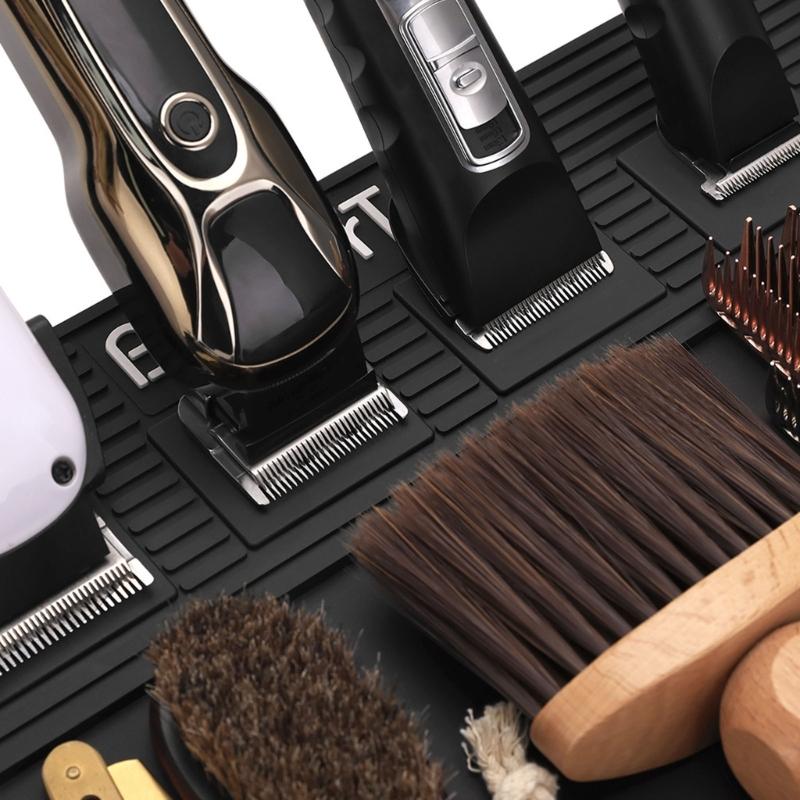 Waterproof Silicone Hairdressing Mat With 6Magnets AntiSlip Surfaces Grooming Tool Holder Pad For Salon Professional