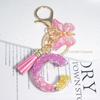 New Sparkling Sequin Initial Keychain with Butterfly Tassel & Crystal Accents