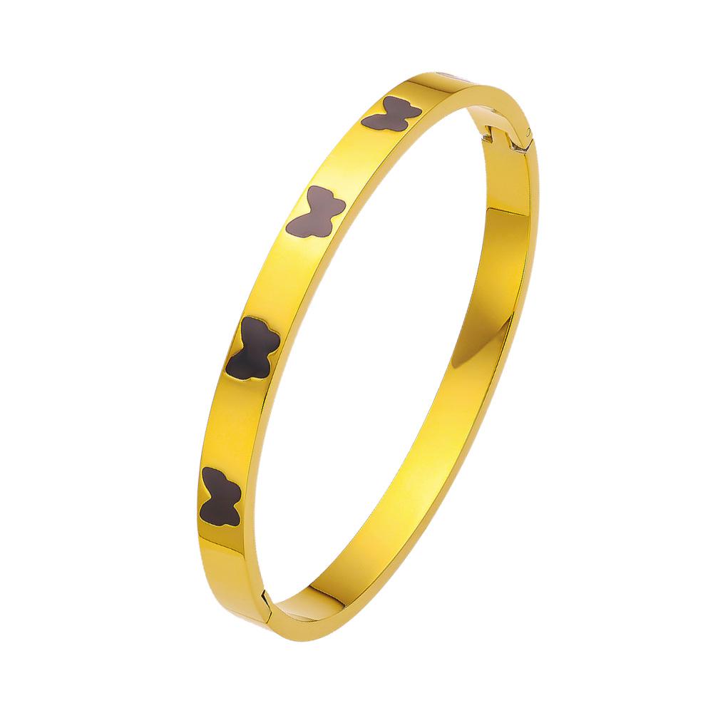 European INS Style High-End Stainless Steel Enamel Butterfly Bracelet
