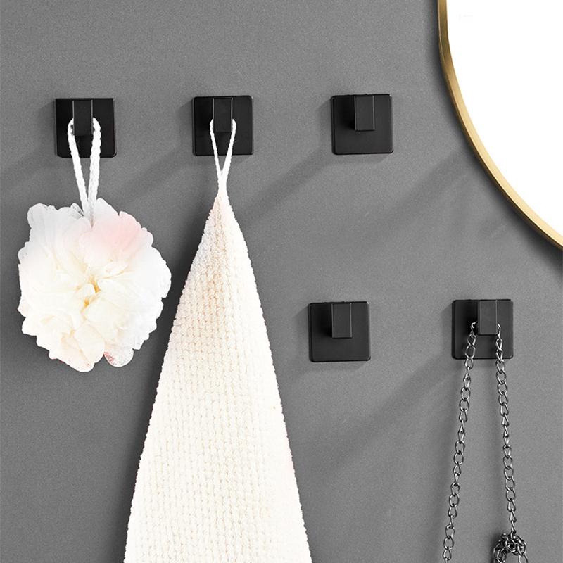 Heavy Duty Stainless Steel Adhesive Hooks, Waterproof Towel Hangers for Bathroom Kitchen Walls - Strong Stick, No Drilling Neede