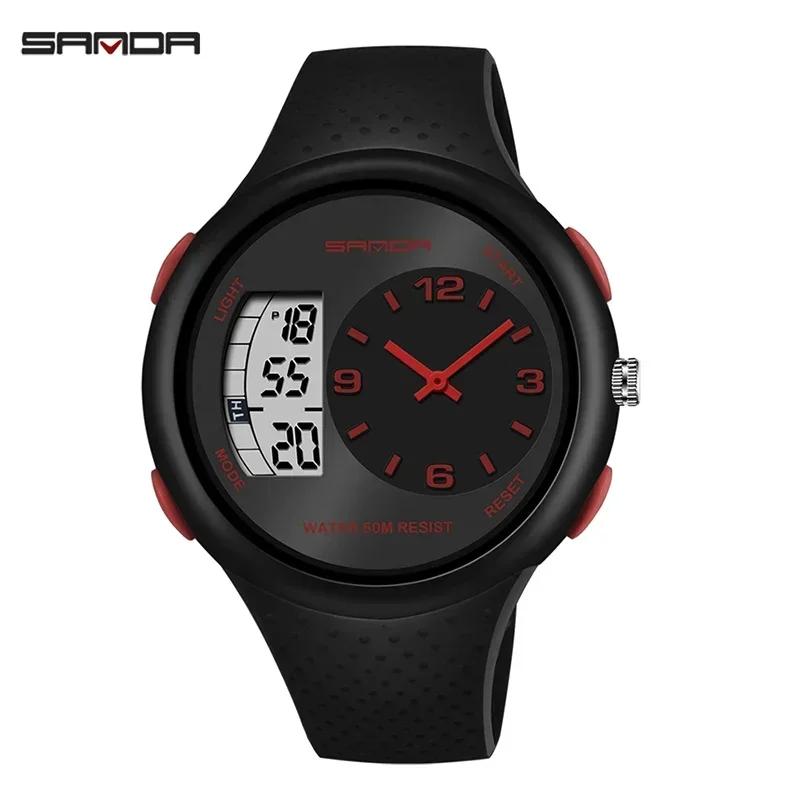 SANDA Digital Watch Men Military Army Sport Quartz Wristwatch Original Top Brand Luxury LED Waterproof Male Electronic Clock 763
