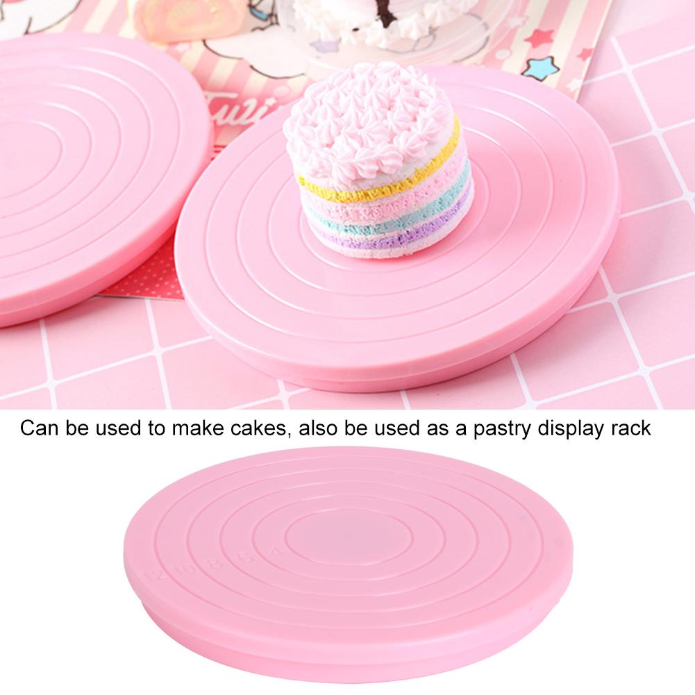 2Pcs Mini 360 Degree Rotating Cake Base Stand Decorating Turntable Kitchen Baking Tool
