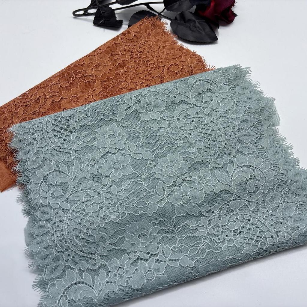 2.7m x 25cm Chantilly Lace, Non-stretch French Eyelash Lace Fabric for Sewing, Lingerie, Bra, Underwear, Dress, Garment, Crafting