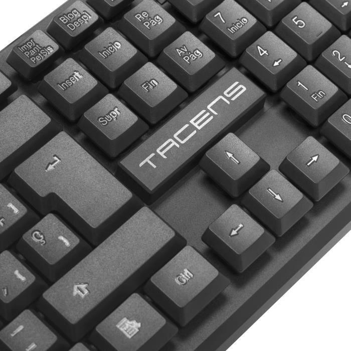 Clavier TACENS anima AK0ES - Standard - Avec fil - USB - Clavier à membrane - QWERTY - Noir
