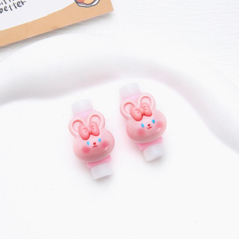 2Pcs Charger Cable Winder Protector White Bear Cartoon Saver Data Line Protective Case Earphone Cord Sleeve Cover Wire Organizer
