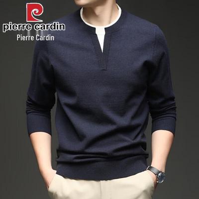 Men's Faux Two-Piece V-Neck Knit Sweater