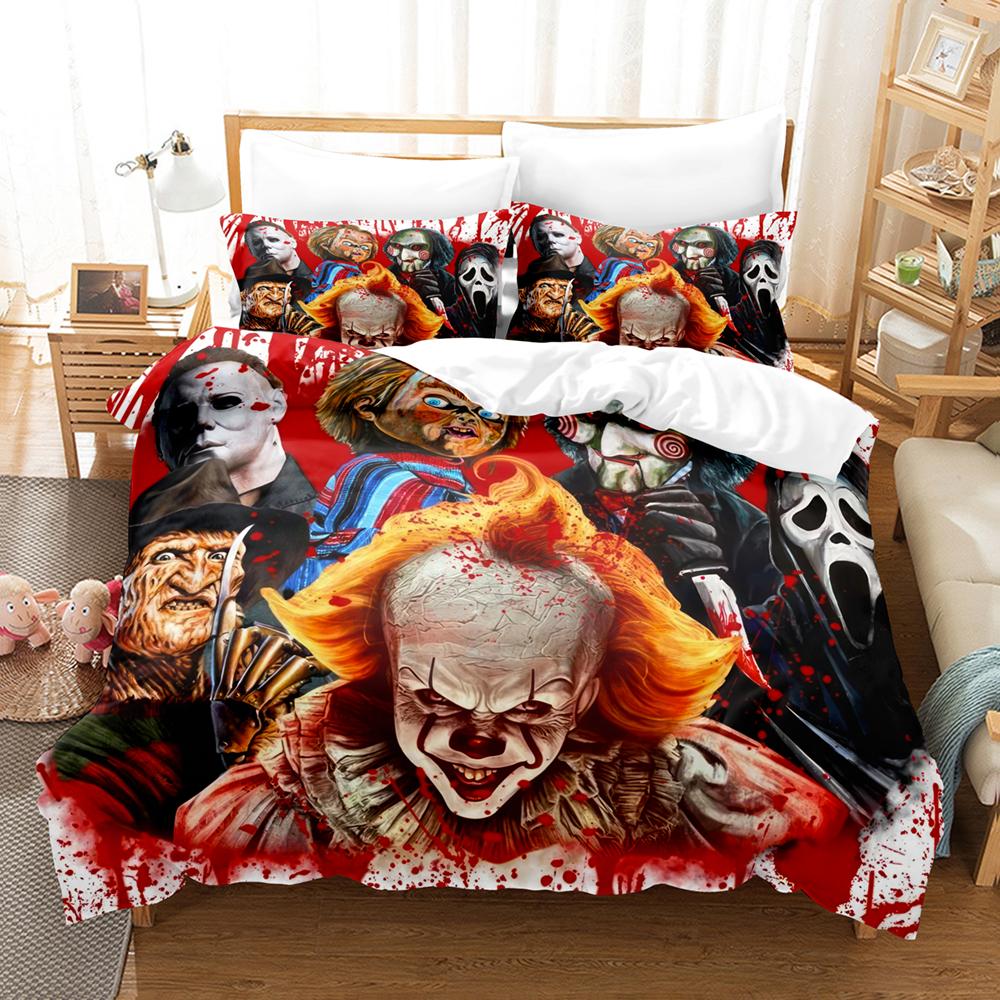

Horror Movie Halloween Duvet Cover Pillowcase 3pcs Digital Printing Comforter Set Soft Comfortable Breathable Bedding Set EU single 135x200cm