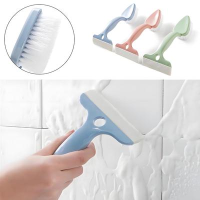 Double Head Glass Cleaning Brush Kitchen Bathroom Tiles Triangle Head Scraper