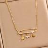 Necklace Design Love Brooch Accessories Diamond Pendant Titanium Steel Necklace Light Luxury Zircon Paperclip Necklace
